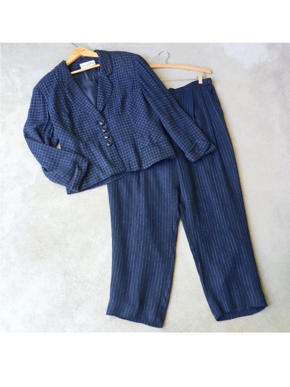 Vintage Christian Dior Navy Summer Pantsuit Set / FLASH SALE
